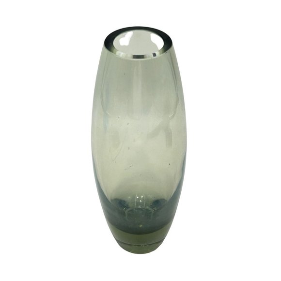 MCM Holmegaard Per Lutken Danish Mid Century Gray Smoked Translucent Glass Vase - Picture 1 of 11
